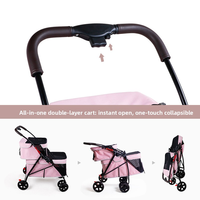 Poussette de voyage double personnalisée et détachable de luxe pour animaux de compagnie, poussette double pour chiens et chats