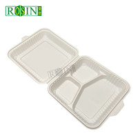 Boîte à burger carrée mini jetable personnalisée pour emporter, emballage alimentaire rapide, boîte à charnière en PP et amidon de maïs pour burgers congelés