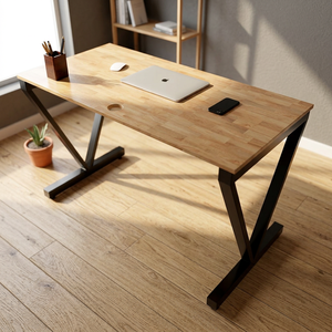 VConcept 120x60 75cm Minimalist <b>Desk</b> <b>Solid</b> <b>Wood</b> Melamine Dual Motor Assembled Steel Legs Freestanding for Office Bedroom Use - Product Image 3