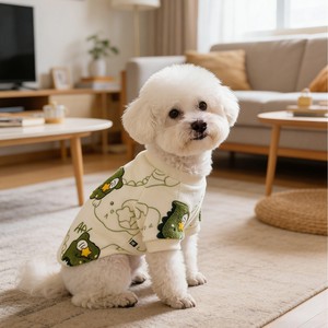 Ropa para mascotas con estampado de animales, camiseta de poliéster para perros Bichon Frise, diseño de dinosaurio estrella para las cuatro estaciones - Product Image 2