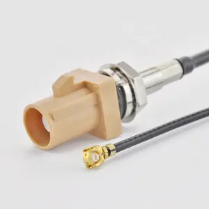 FAKRA SMB düz Jack "I" tipi UFL/IPEX/MHF sağ açı takılabilir kablo ucu koaksiyel 1.37mm kablo, fakra i kablo montajı