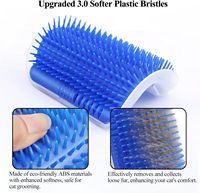 Brosse de toilettage murale d'angle pour chat avec herbe à chat, peigne massant doux pour le visage, pour chats à poils longs ou courts et chatons