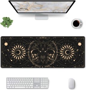 Tapis de souris extensible grand format Sun and Moon Gothic Skull Goat, tapis de souris de jeu XL surdimensionné, tapis de bureau surdimensionné, bords cousus, 31,5 <span class=keywords><strong>x</strong></span> 11,8 pouces - Product Image 4