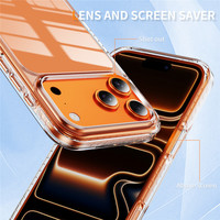 Coque de téléphone portable transparente de haute qualité 1,9 mm TPU + 2,5 mm acrylique avec logo personnalisé pour iPhone 17 16 15 14 13 Pro Max
