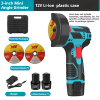 Mini-meuleuse d'angle industrielle sans fil 12V avec déclencheur, moteur sans balais, polisseuse électrique, cadre de chanfreinage de carreaux à 45 degrés, batterie de rechange