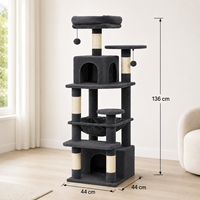 En gros, Tour pour chat moderne en peluche, multi-niveaux, avec hamac double et griffoir en sisal