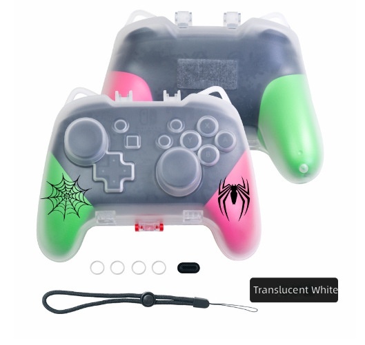 เคสจับสำหรับ Switch Pro แบบเฉพาะ สีขาวโปร่งใส ลายสไปเดอร์แมน