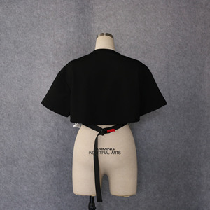 Top de manga corta extragrande de algodón puro con nudo personalizado para mujer, producción OEM, directo de fábrica - Product Image 4