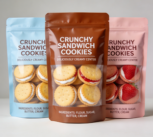 Échantillon Gratuit - Pochette Personnalisée à Fermeture Éclair, en PET/PE, pour Sandwichs et Biscuits, Hermétique, Fraîche, Robuste, Sûre et Stable - Product Image 2