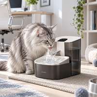 Fontaine à eau automatique inclinable en plastique pour animaux de compagnie, sans filtre, avec séparation des eaux usées, pour chats et chiens, eau chaude et confort