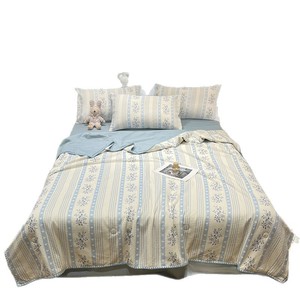 1688 100% Cotton Quilt Set 4 Pieces Floral Print Summer Air Conditioning Quilt Home Use - Product Image 4
