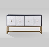 Console de salle à manger, meuble d'appoint, bar domestique, meuble de gym, meuble de salon en bois massif avec poignée sculptée dorée, style ferme moderne italien