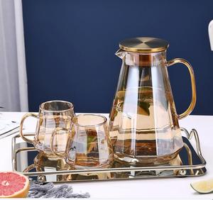 Bộ Bình Thủy Tinh Nhiệt Độ Cao Màu Hổ Phách 1500Ml/2000Ml Thời Trang Có Tay Cầm - Product Image 5