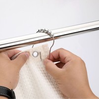 Anneau de suspension flexible en métal en forme de gourde pour rideau de douche, accessoire de rideau