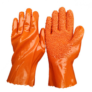 Qilu 708 PVC Anti-Slip Work <b>Gloves</b> Full Texture Raised Micro-Diamond Acid Alkali Resistant Lined Safety <b>Gloves</b> - Product Image 1
