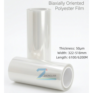 Film transparent BOPET 50μm - Avec les fonctions de protection et de libération, applications dans <span class=keywords><strong>l</strong></span>'électronique, <span class=keywords><strong>l</strong></span>'automobile, la découpe. - Product Image 1