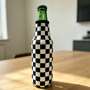 Manchon isotherme pour bouteille de bière en néoprène à fermeture éclair, personnalisé/en gros, motif à pois, réutilisable, garde la bière au frais - Product Image 4
