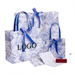 KM Brand Handle Gift Packaging <b>Promotional</b> Paper Bags for Clothes/Shoes Flowers Bouquets - Product Image 1
