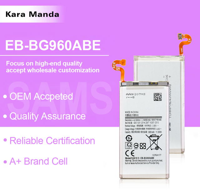 Kara Manda Wholesale 3000mAh EB-BG960ABE Battery for Samsung Galaxy S9 SM-G960F SM-G9600 SM-G960U OEM Replacement Battery