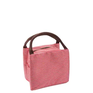 Hot selling Multifunctional Thicken Stripe Cloth Lunchbox Bag Handbag Lunch Heat Preservation Cold Insulation Bag Storage Bag
