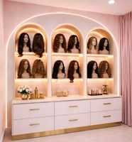 Ensembles de meubles de salon de coiffure de luxe personnalisables, design moderne, présentoir pour extensions de cheveux, meubles de présentation de produits de salon de beauté