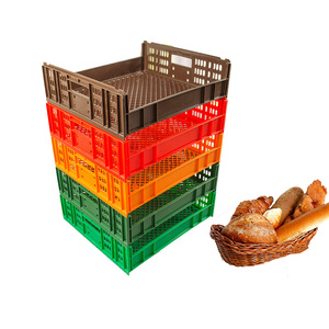 Plastic Storage Bread Crates HDPE Food Grade Moving Crate Transport Stackable Toast Tray Bakery Crate for Bread