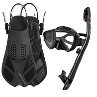 Aloma Ensemble de plongée en apnée de haute qualité pour adultes avec tuba sec anti-buée Masque à aileron réglable Lentilles en verre Équipement de plongée Natation