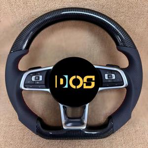 Volante Deportivo Personalizado DOS en Fibra de Carbono y Gamuza Morada para Volkswagen VW Golf 8 <span class=keywords><strong>MK8</strong></span> R 6 7 MK5 MK6 MK7 Polo <span class=keywords><strong>GTI</strong></span> - Product Image 4