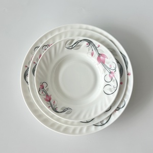 Thanh lịch Opal thủy tinh thiết lập với màu hồng hoa thiết kế-Lò vi sóng & máy rửa chén an toàn bộ đồ ăn cho nhà ăn nhà bếp yếu tố cần thiết - Product Image 3