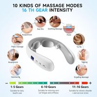 Masseur de cou intelligent sans fil 3D à chaleur et impulsions électriques, 4 modes pour soulager la douleur, pour femmes