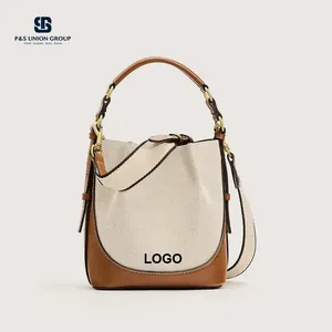 #PA0940 Modische individuelle Designer-Tasche für Damen Umhängetasche Damen-Handtasche Handtasche aus Leinwand und Leder mit Tasche