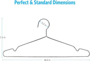 Clothes <b>Hangers</b> 50 Pack Glossy Stainless Steel Wire Coat <b>Hangers</b> Non Slip Heavy Duty Multifunctional Bathroom Wardrobe Living - Product Image 3