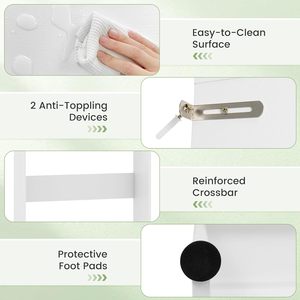 Meuble de rangement pour salle de bain au-dessus des toilettes avec porte coulissante, organisateur de salle de bain de style farmhouse de 32,3 po de large avec porte-papier toilette - Product Image 4