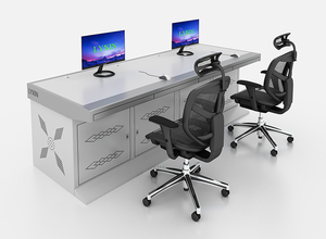 Lysin thép bàn văn phòng cho 4 người cho các trường học & khách sạn giám sát phòng & điều khiển giao diện điều khiển ở trung tâm - Product Image 2