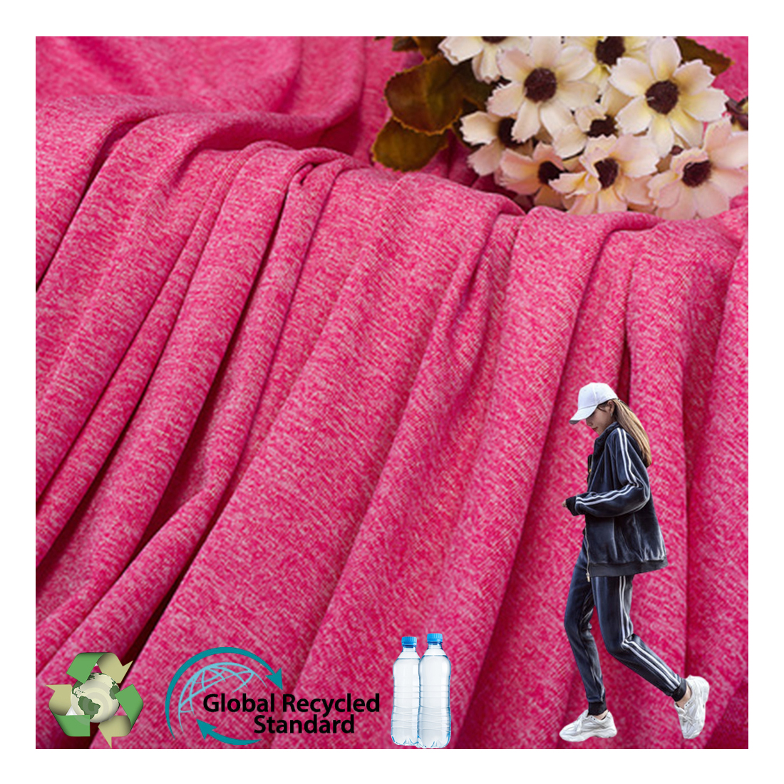 Дышащая переработанная полиэфирная эластичная спортивная ткань WUXI KUANYANG