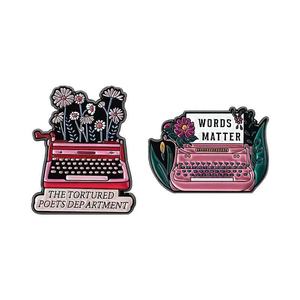 Spille in Lega di Zinco con Motivi Floreali e Cartoni Animati, Badge 'Love <span class=keywords><strong>Tortured</strong></span> Poets Department Words Matter' - Product Image 6