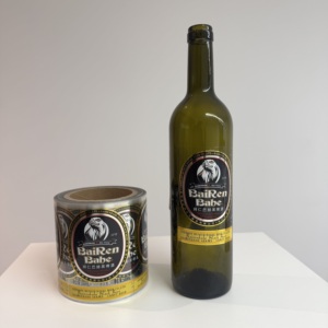 Custom Sticker Private Label Textured PVC Leather <strong>Embossed</strong> <strong>Paper</strong> UV Red Wine Label Printing - Product Image 1