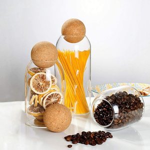 <span class=keywords><strong>Set</strong></span> di Barattoli in Vetro Trasparente Moderni e di Lusso 500ml 800ml 1200ml Ermetici con Coperchio in Sughero per Conservazione Alimenti Freschi - Product Image 3