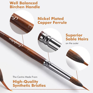 6Pcs Rond Pointu Artiste <span class=keywords><strong>Aquarelle</strong></span> <span class=keywords><strong>Pinceau</strong></span> Synthétique Extra Long Pinhead Brush Extended Aiguille Point Brosses avec <span class=keywords><strong>Kolinsky</strong></span> Sable - Product Image 5