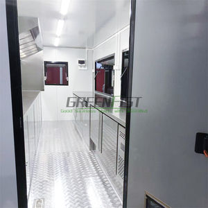 白いモバイルスクエアフードトレーラー、ステンレス製多機能キッチンカート、スナックフードやフライドチキン用のフライヤーオーブン - Product Image 4