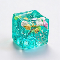 Juguete Sensorial Antiestrés de Maltosa con Forma de Cubo de Estrella - Juguete de Compresión de Ascenso Lento para Niños y Adultos, Temática de Isla Oceánica