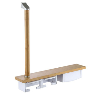 Porte-mouchoirs multifonctionnel en bois massif avec accoudoirs, boîte de rangement, porte-papier toilette, planche de rangement écologique en bambou - Product Image 3