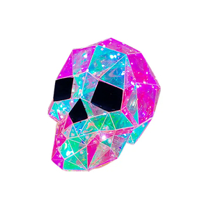 Decoración de Calavera LED Iridiscente para Halloween, Adorno Luminoso Holográfico, Decoración Geométrica de PET para Fiestas en Casa y Jardín - Product Image 4
