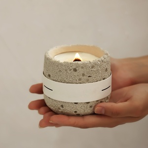 Wholesale Custom Handmade Modern Home Decor Luxury Space Stone Vessels Soy Wax Scented Candles - Product Image 1