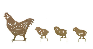 Juego de 4 Estacas de Hierro Fundido para Jardín con Forma de Gallina, Estilo Vintage, Acabado Brillante, Resistentes a la Intemperie, Decoración de Jardín con Animales de Granja - Product Image 4