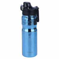 Bouteille d'eau sportive américaine à large ouverture en titane pur avec paille 650 ml pour la randonnée et les activités de plein air – Idée cadeau