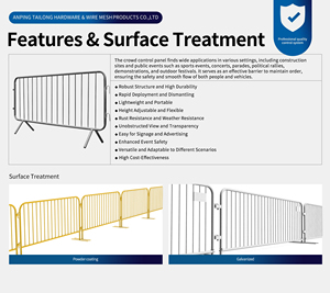 Barrière de contrôle des foules en acier galvanisé robuste, utilisée pour la sécurité routière, barricades piétonnières temporaires à <span class=keywords><strong>vendre</strong></span> - Product Image 4