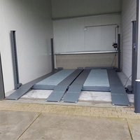 Élévateur de voiture hydraulique à quatre poteaux, double largeur, type jumeau, pour 4 véhicules, avec verrou de sécurité multi-niveaux, pour garage domestique et usage amateur