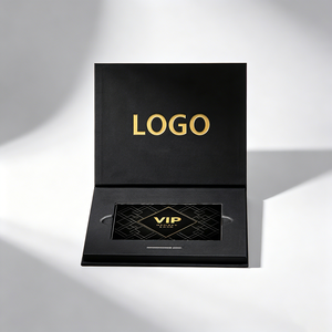 Scatola Regalo Personalizzata Nera e Oro per Carte <span class=keywords><strong>VIP</strong></span> con Scomparto, Scatola Rigida di Lusso in Carta per Carte <span class=keywords><strong>VIP</strong></span> Aziendali, Carte da Gioco e Abbonamenti Premium - Product Image 1