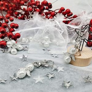 Bomboniere con Portachiavi a Forma di <span class=keywords><strong>Angelo</strong></span>, Etichette di Ringraziamento e Sacchetti in Organza Bianca per Baby Shower, Matrimoni e Feste di <span class=keywords><strong>Compleanno</strong></span> - Product Image 6